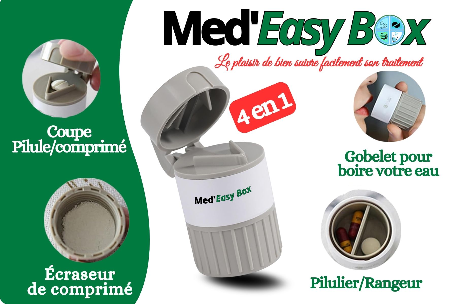 Med'Easy cutter Box – Le Pilulier Multifonction 4 en 1