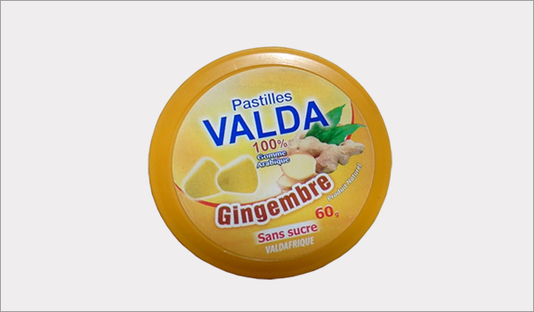 Pastilles VALDA au Gingembre (Sans Sucre) B/60g -P.Ang-